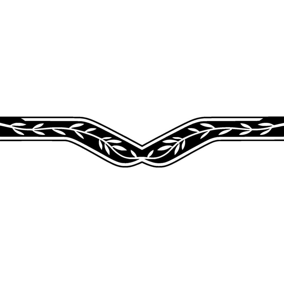 Elegant Vine Motif Border, Black White , Minimalist Decor vector
