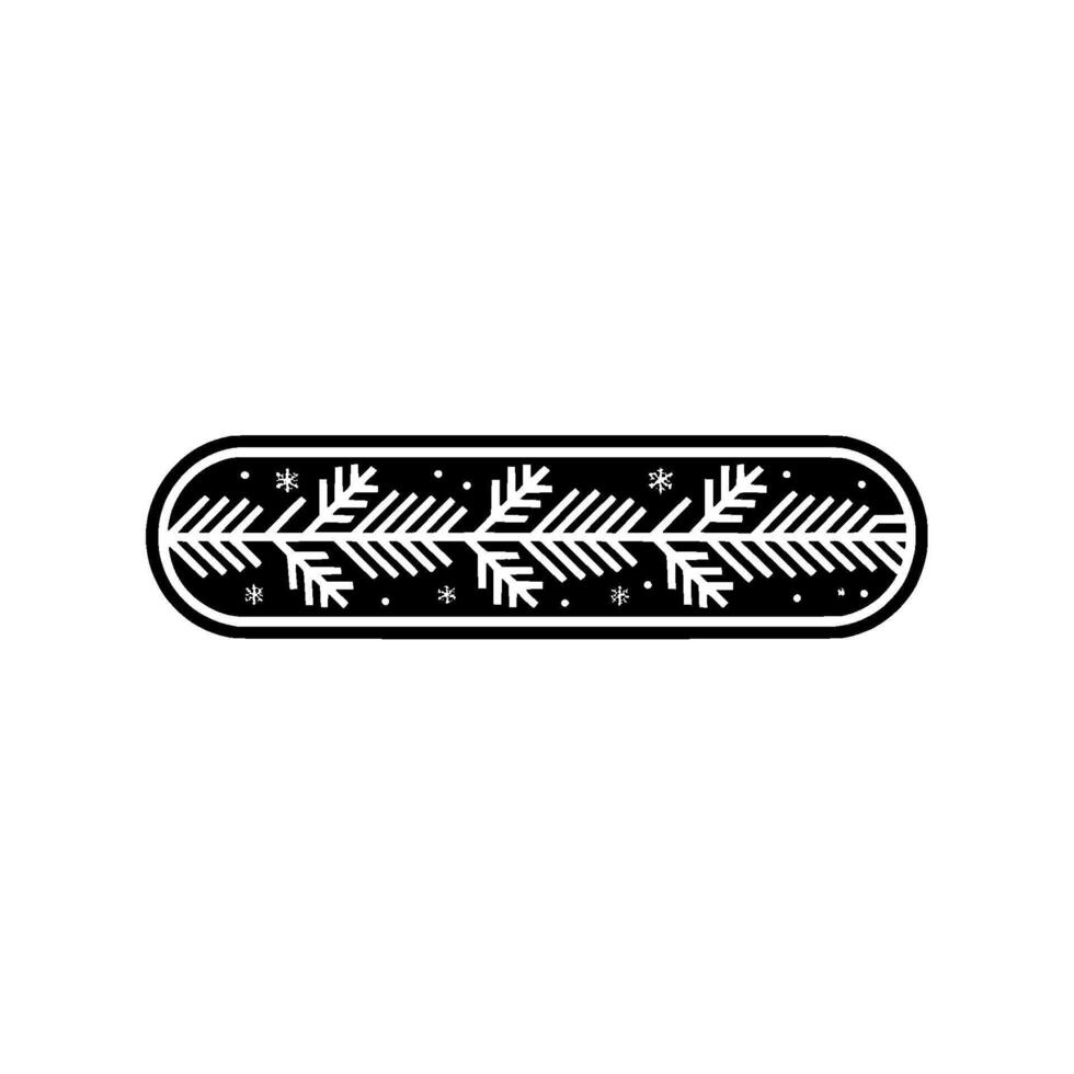Geometric Winter Banner Black and White Fir Branch on White vector