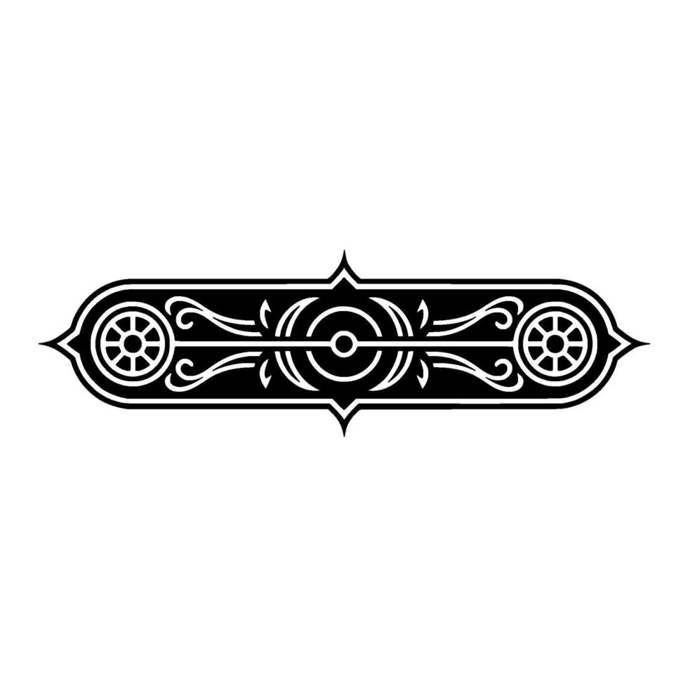 Elegant Black Ornamental Border Element on White- Background vector