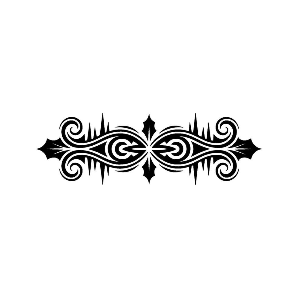 Ornamental Tribal Black White Scrollwork Element vector