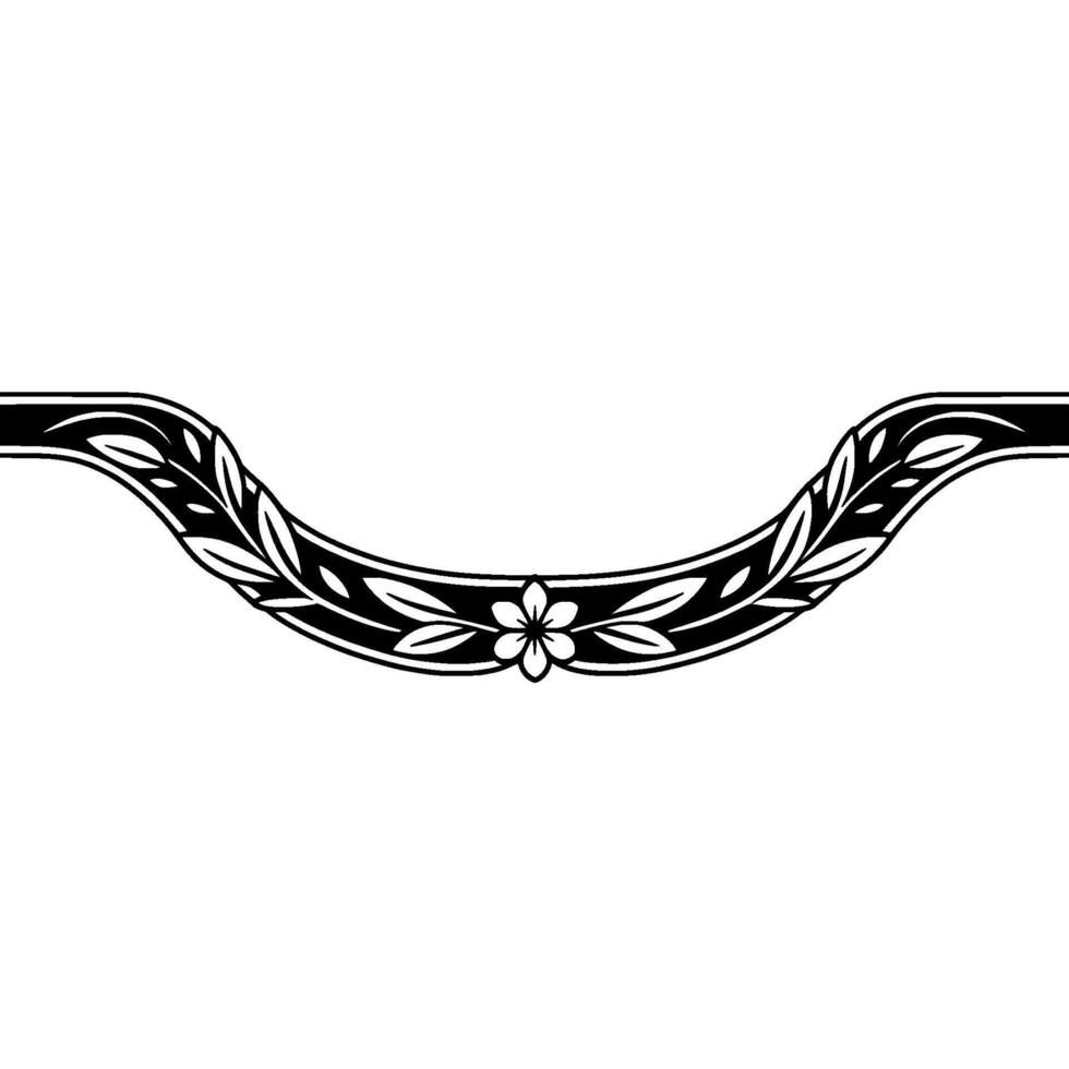 Elegant Floral Arch Border, Black and White Decorative Element vector