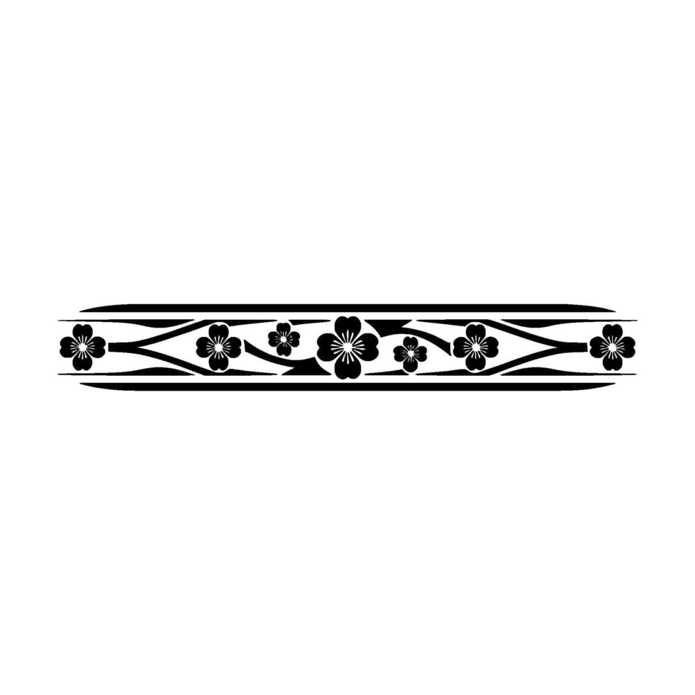 Elegant Floral Border in Black and White, Minimalist- Style vector