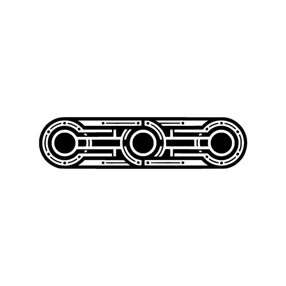 Modern Geometric Abstract Element in Black Silver vector