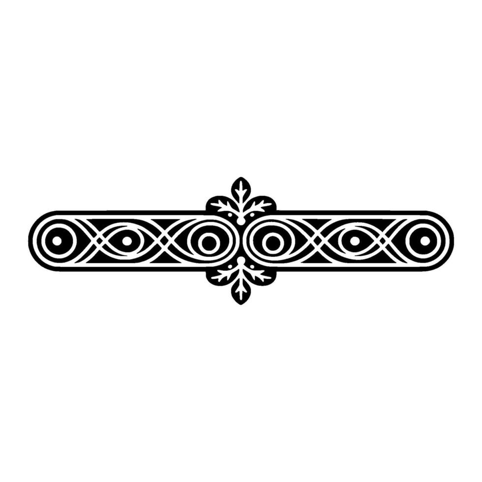 Ornate Black and White Ornamental Border on White vector