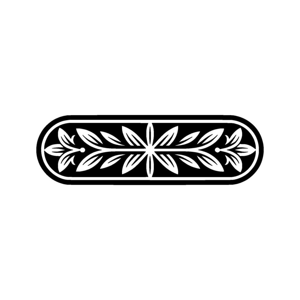 Elegant Floral, Border - Black White vector