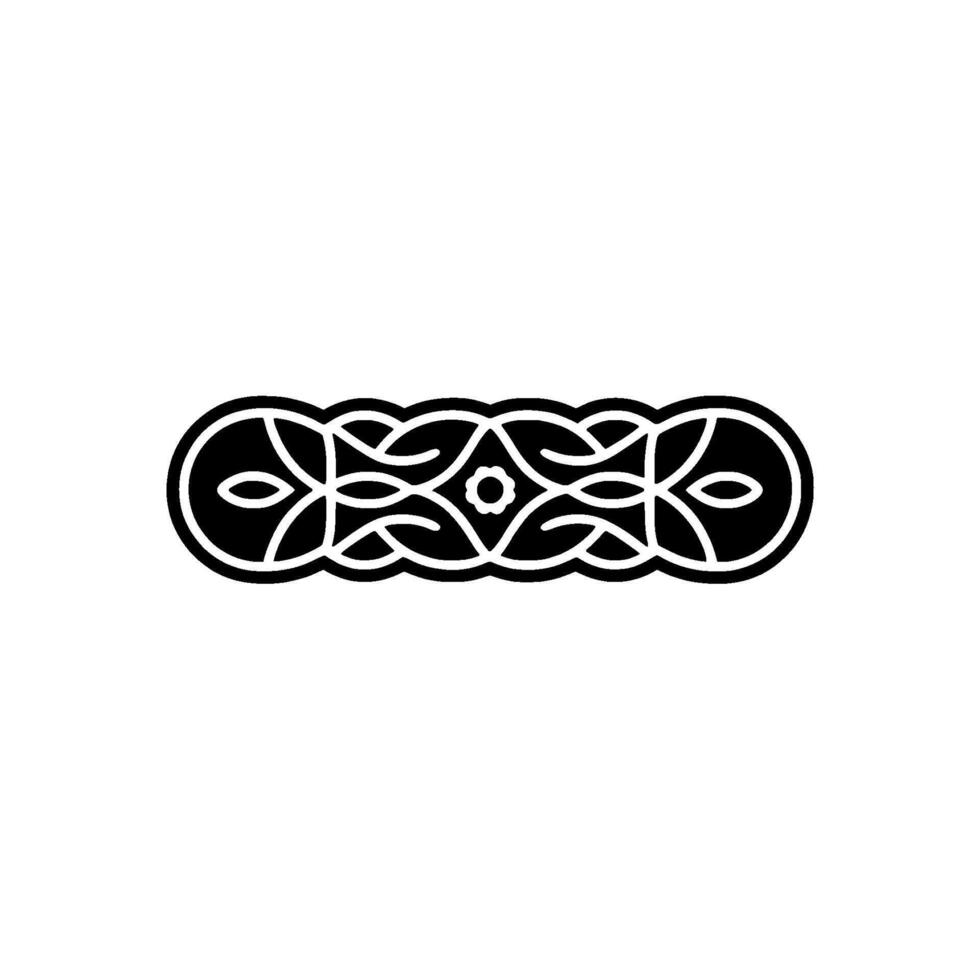 Celtic Knotwork Ornament, Geometric , Black and White vector