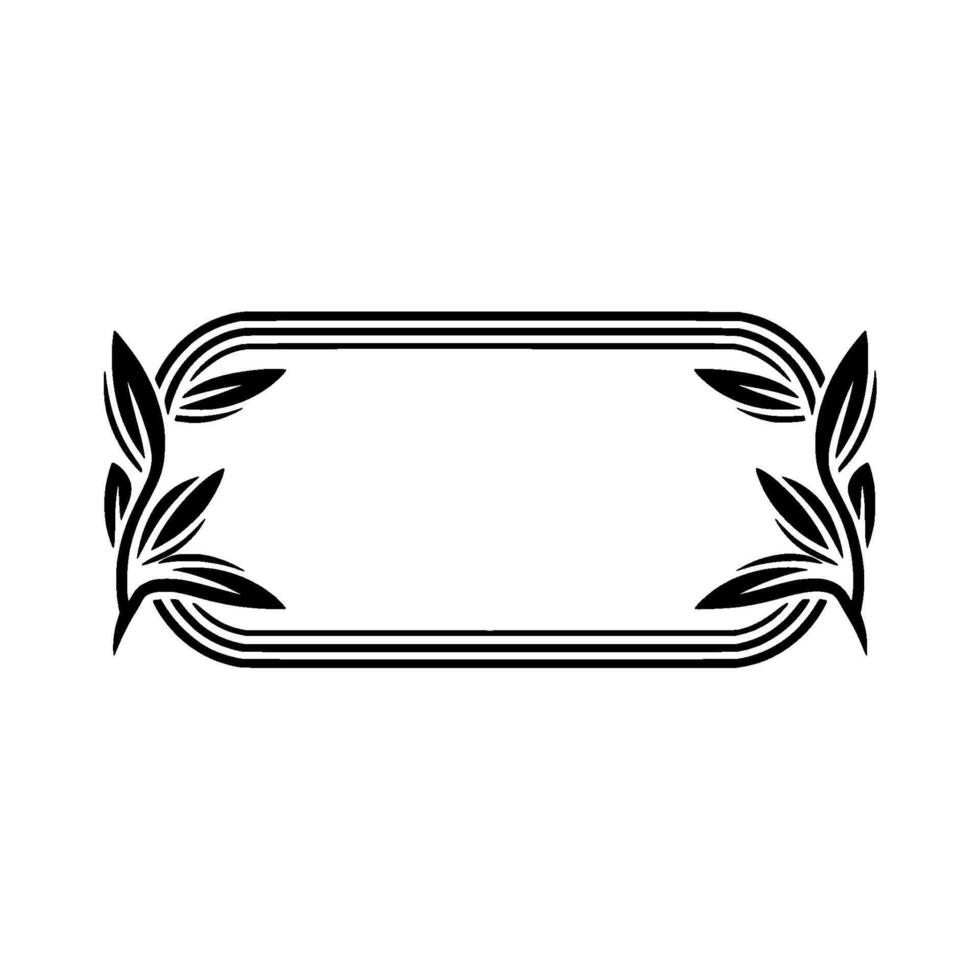 Elegant Frame with Floral Accents, Minimalist vector