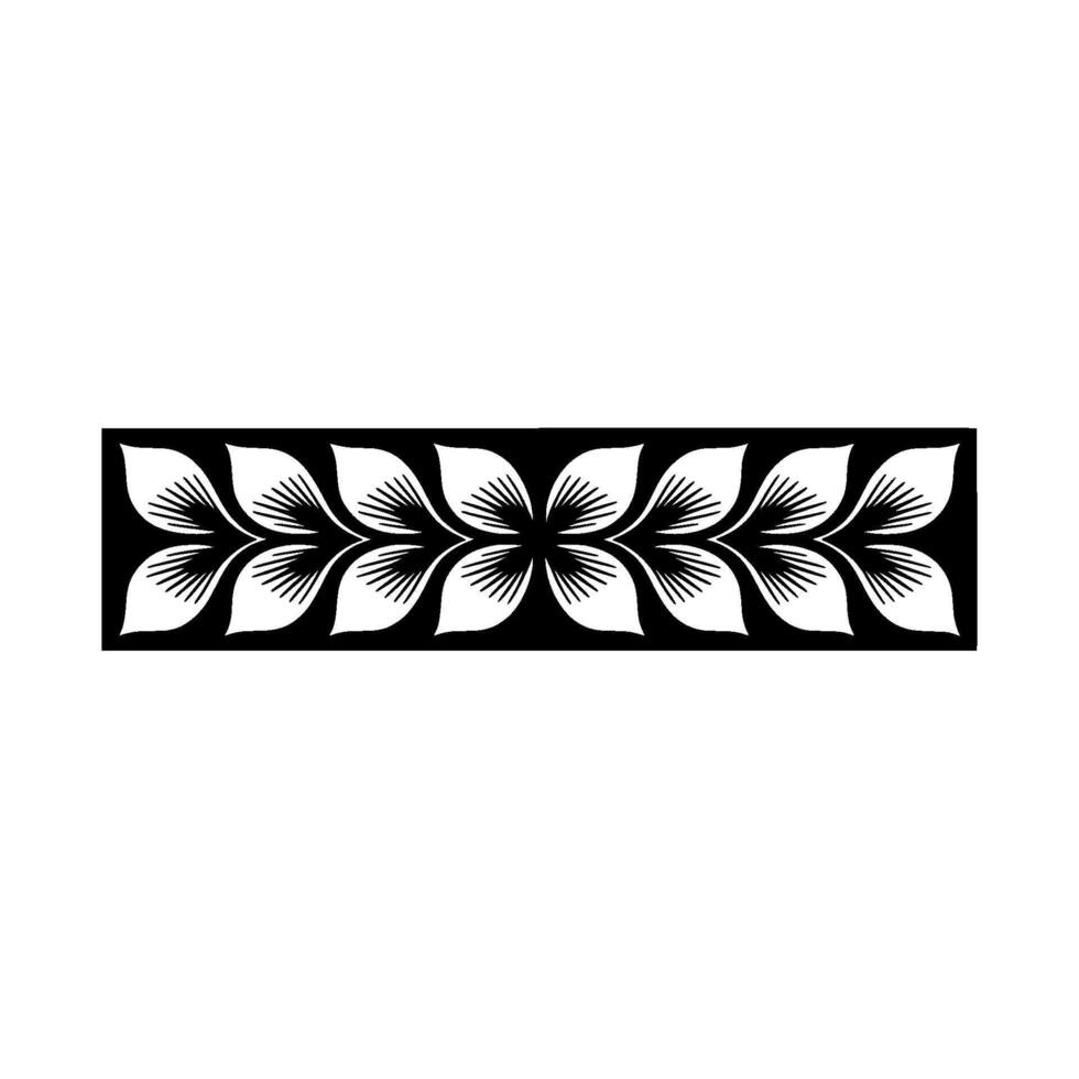 Elegant Floral Border in, Black, and White vector