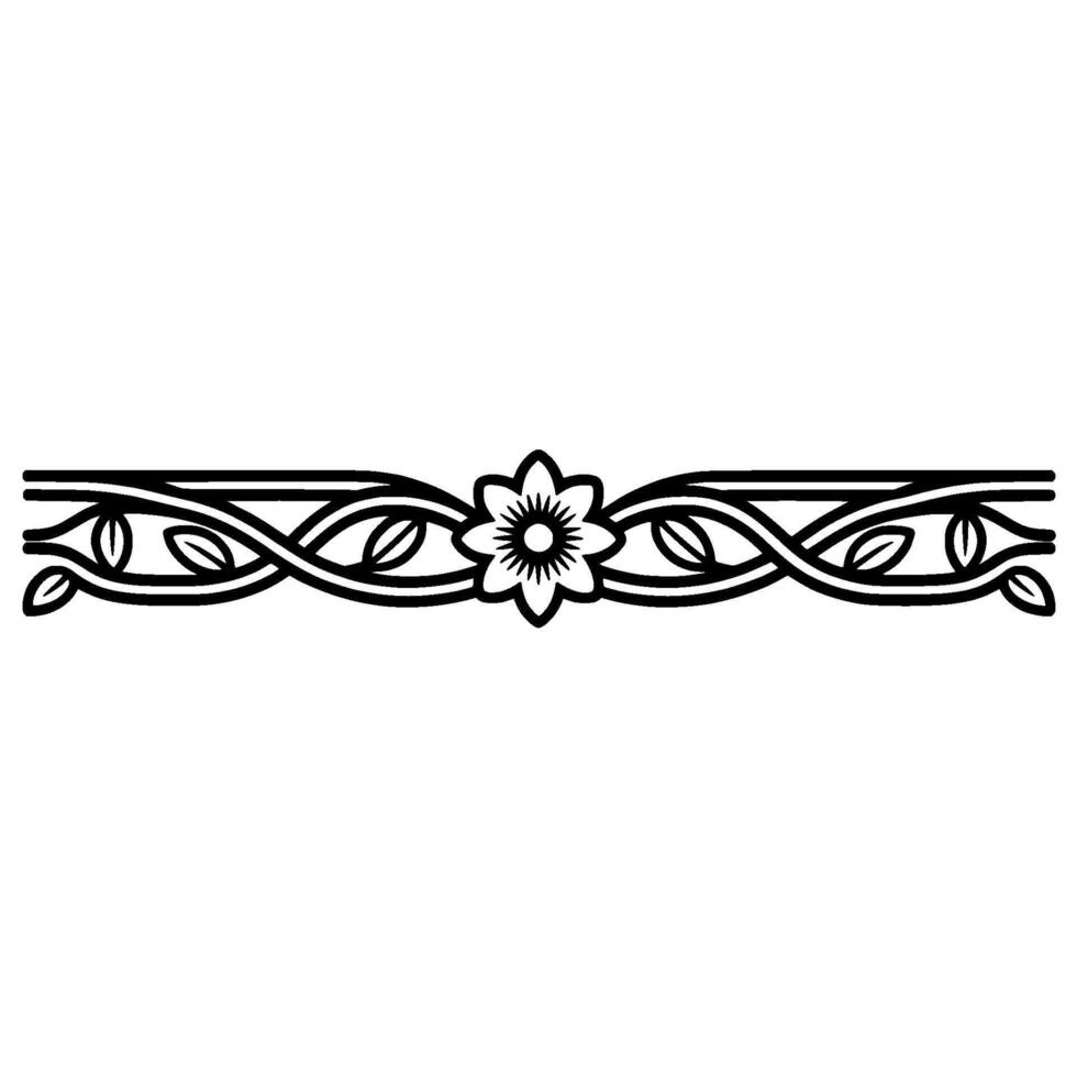 Floral Border Elegant Flower and Leaf Divider vector