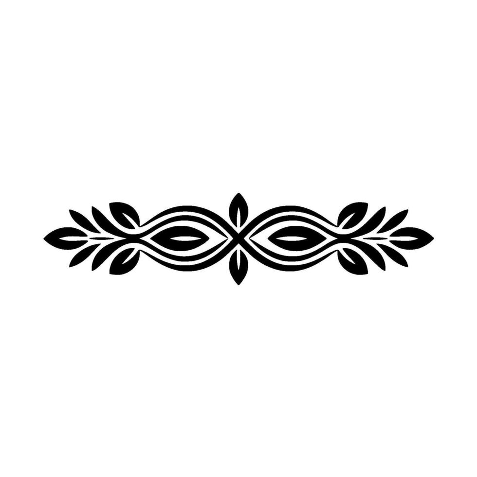 Elegant Black Leaf and Vine Ornament on White Background vector