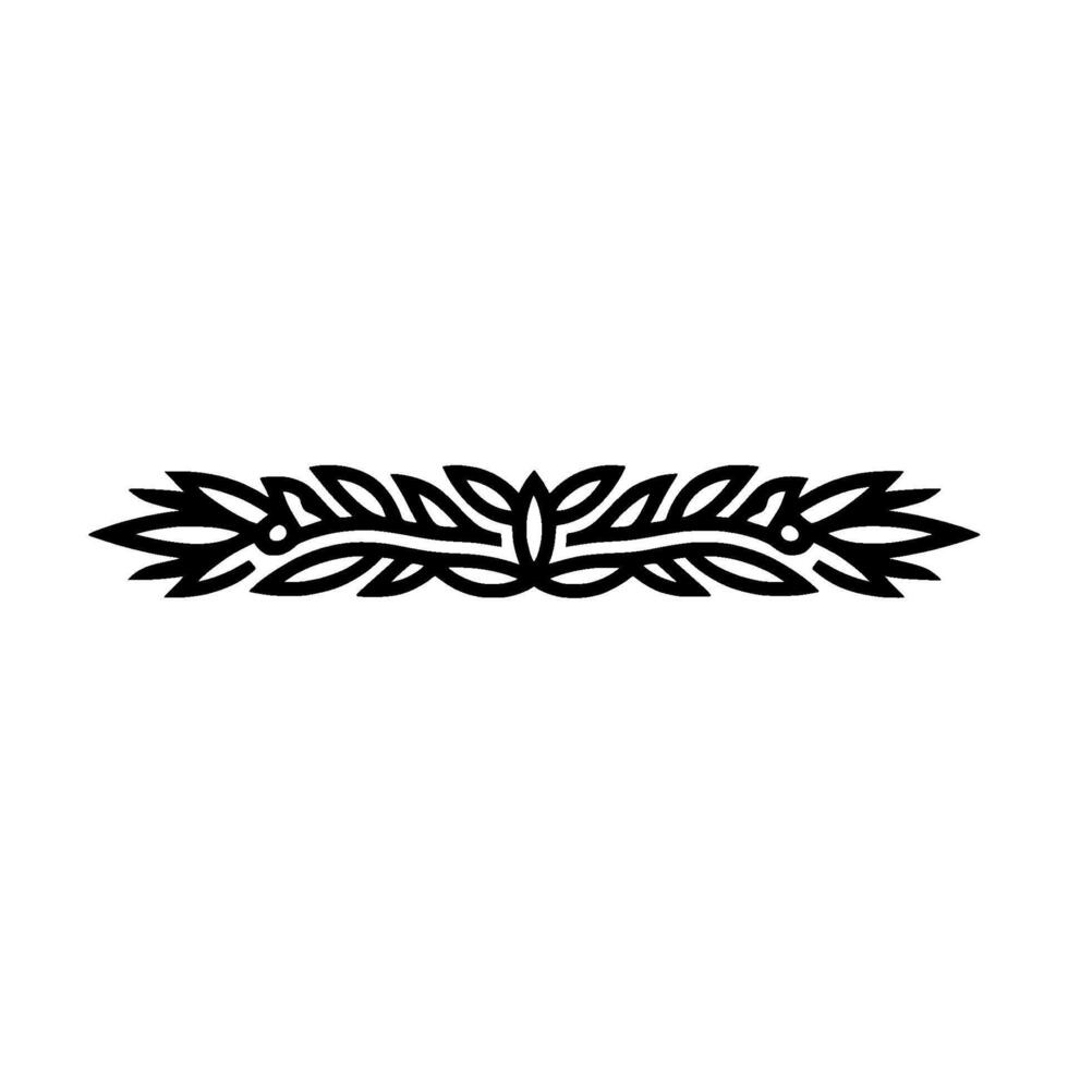 Elegant Black Leaf Border on, White Background vector