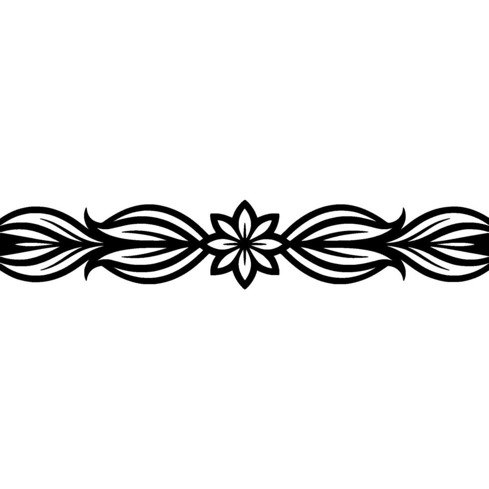 Elegant Black Floral Border, on White, Background vector