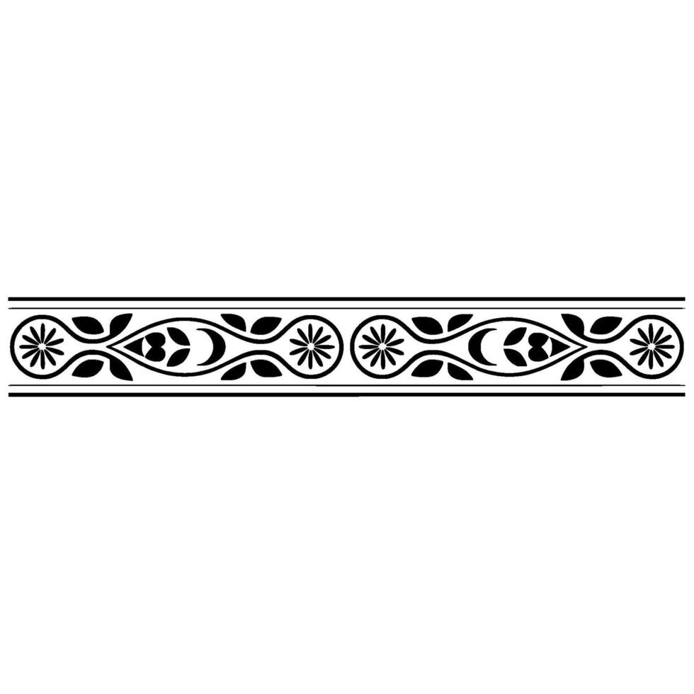 Elegant Black Floral Border , Element vector