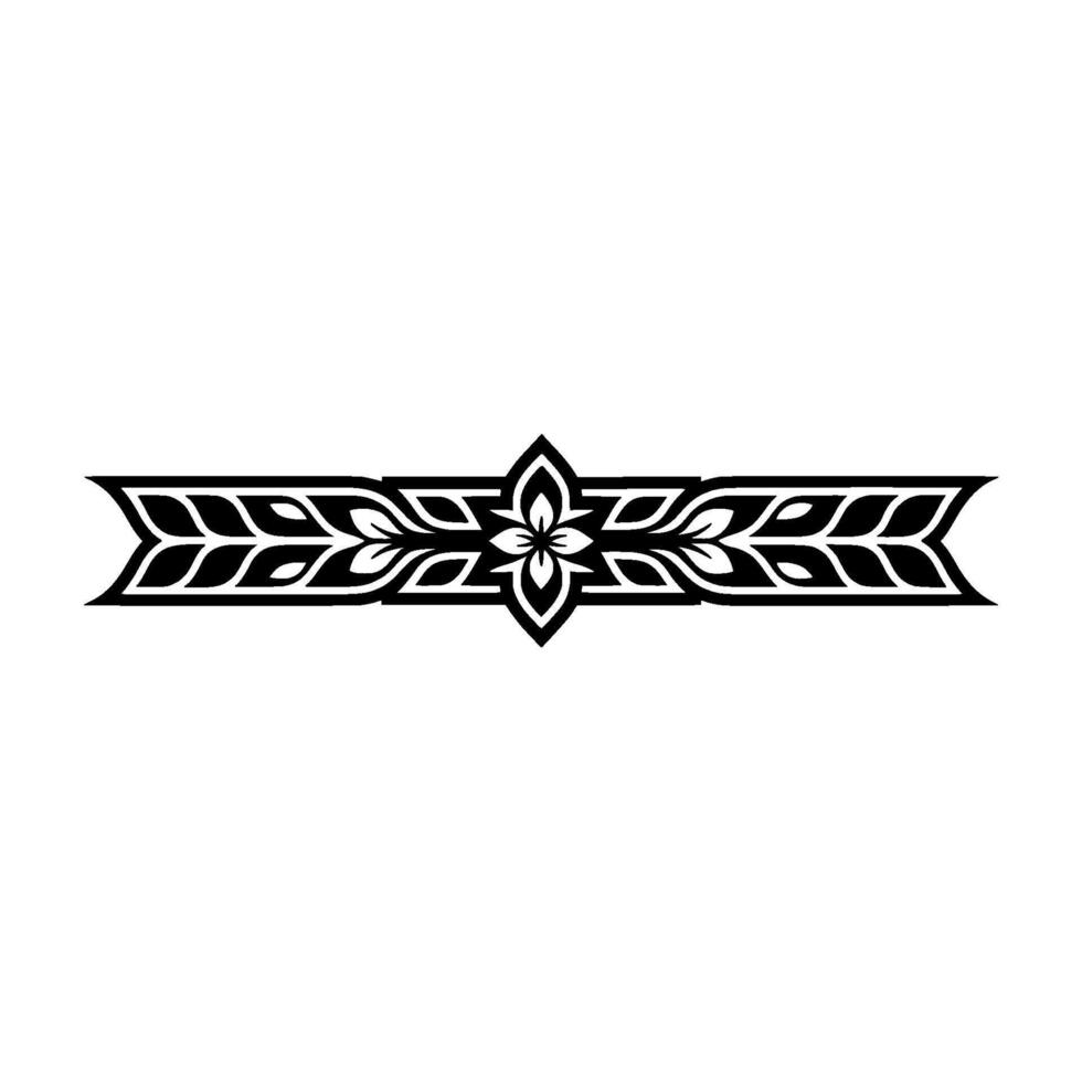 Ornate Floral Border in Black White, Elegant Symmetrical, Element vector