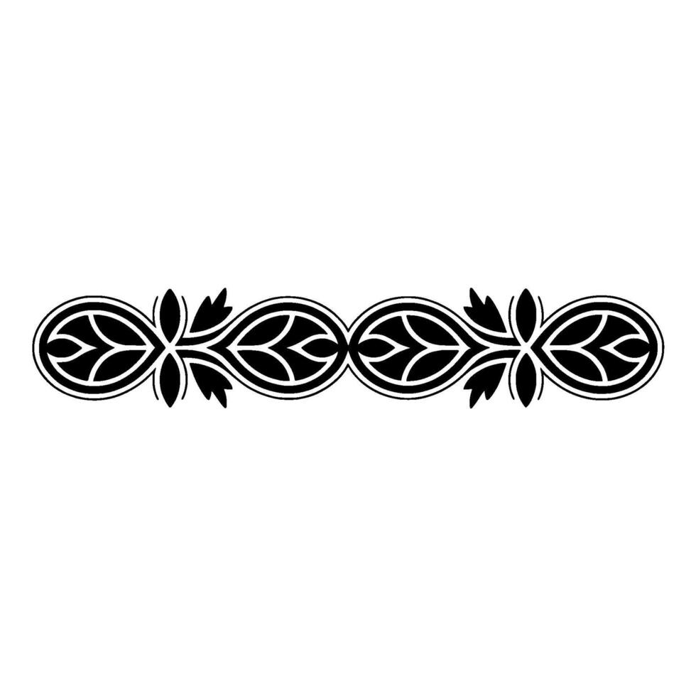 Minimalist Ornamental Border, Black Leaf on White Background vector