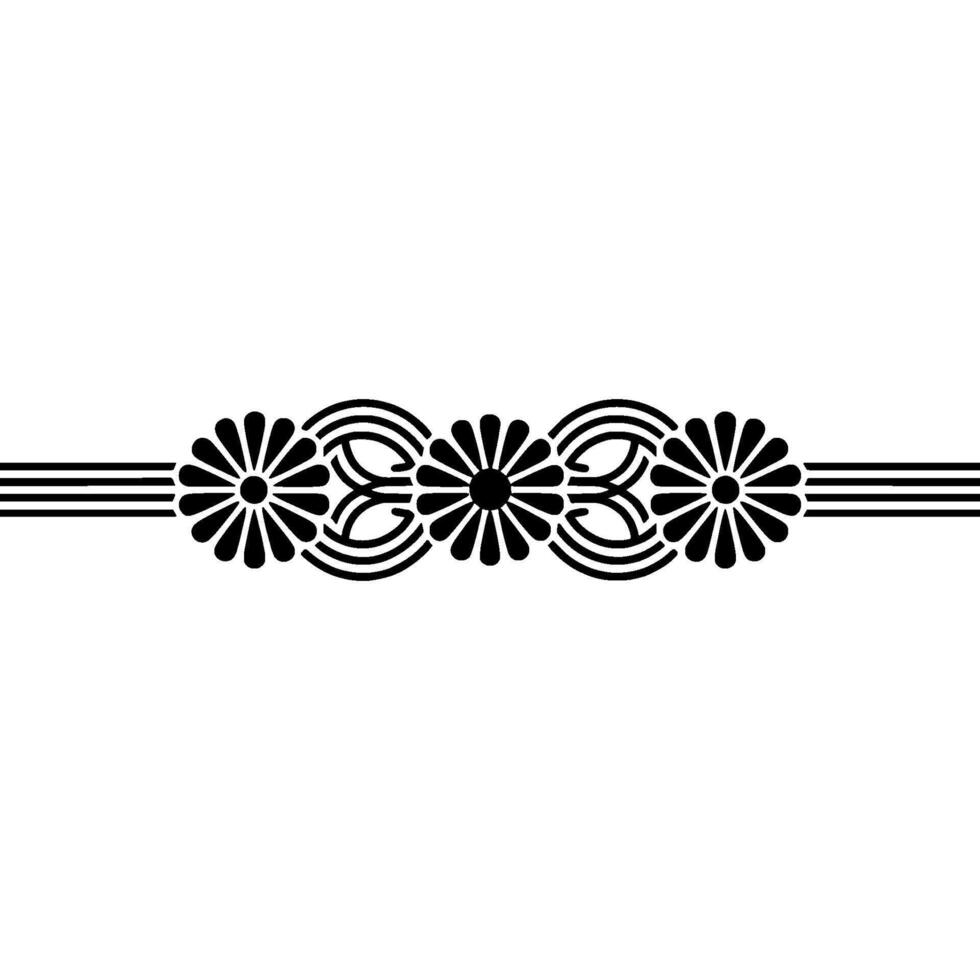 Abstract Floral Border , Black and White vector