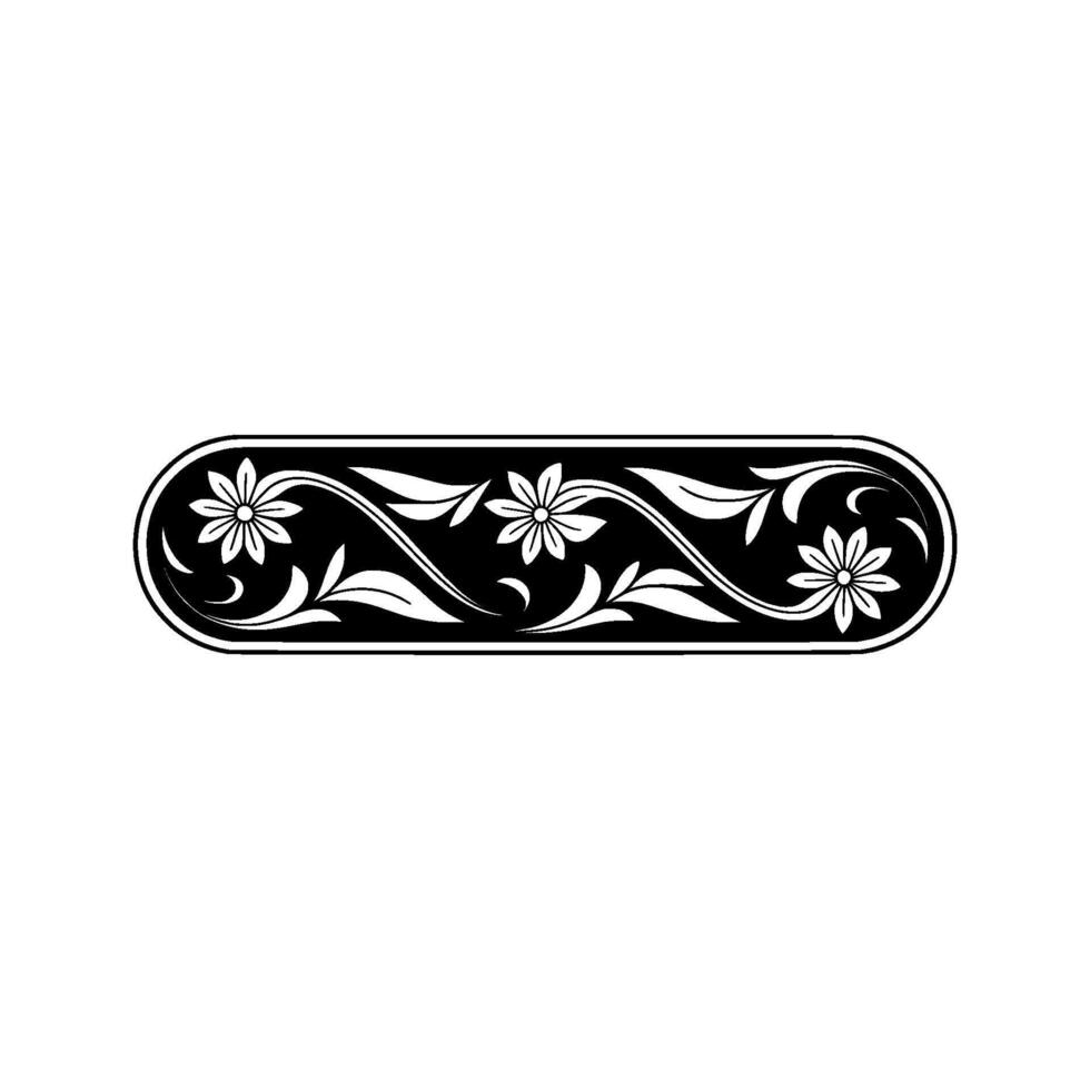 Elegant Floral Border in Black- and, White vector