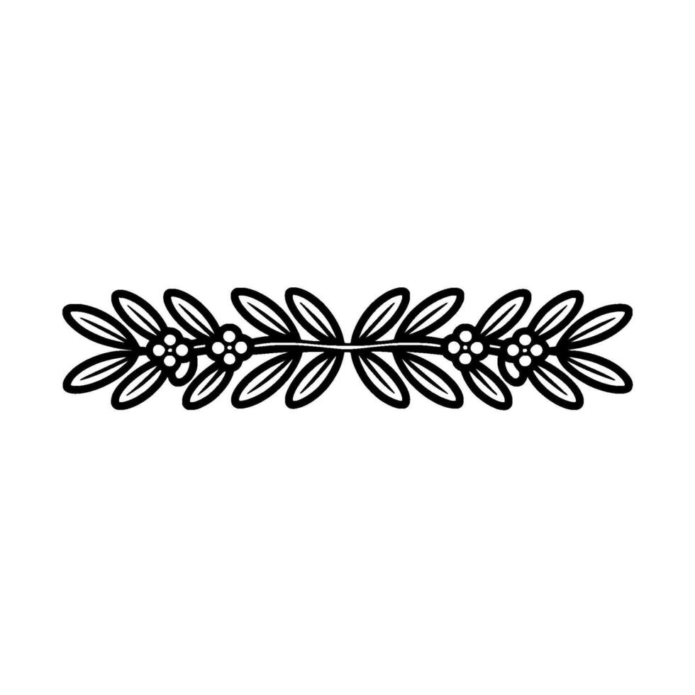 Minimalist Laurel Wreath, Illustration on White Background vector