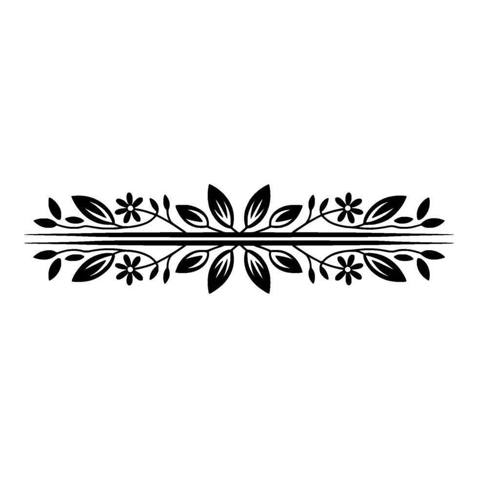 Elegant Black White, Floral Border for Decorative Applications vector