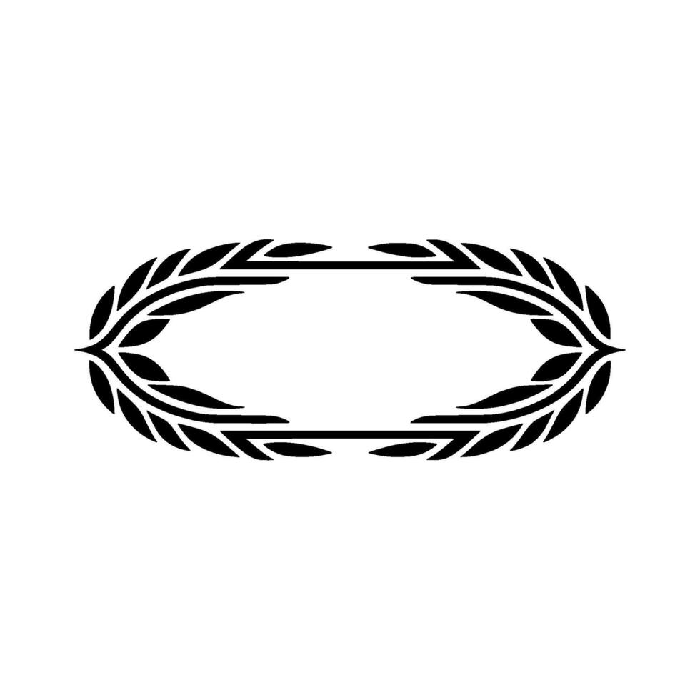 Minimalist Laurel Wreath Frame - Elegant Black on White vector