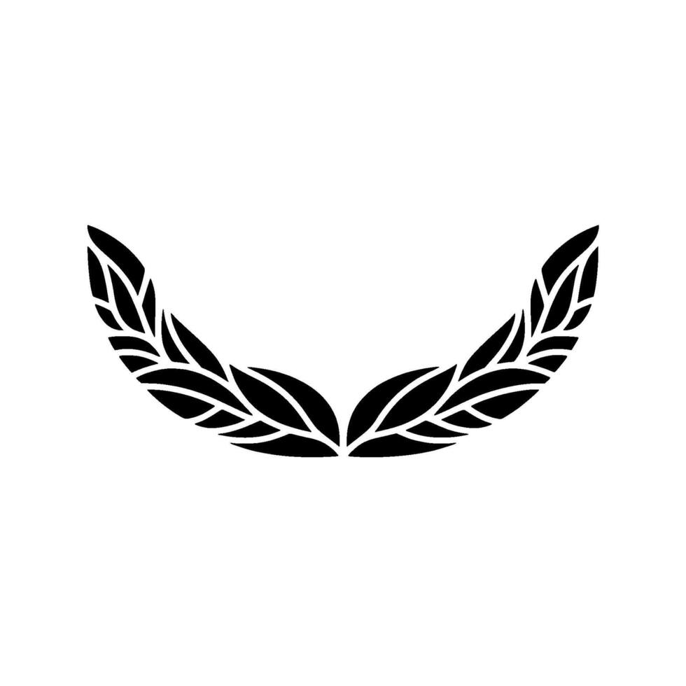 Elegant Black Leafy Crest on White Background vector