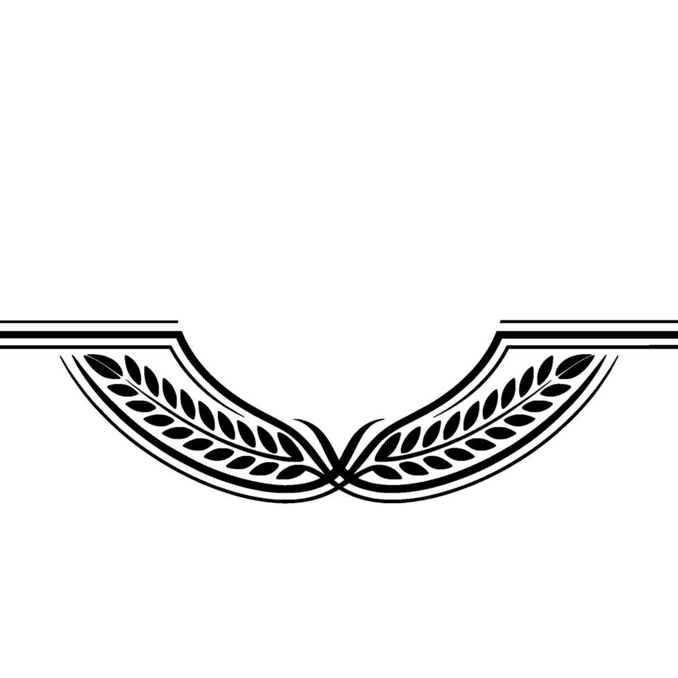 Elegant Black Laurel Wreath Ornament on White Background vector