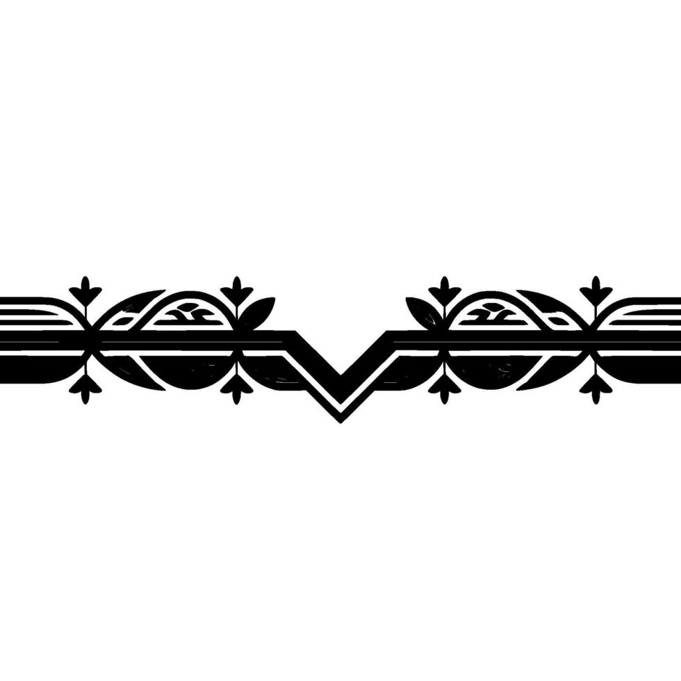 Elegant Border Ornament in Black and Gray on White, Minimalist vector