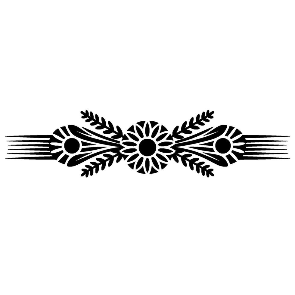 Elegant Floral Border Art Deco Style Black and White vector