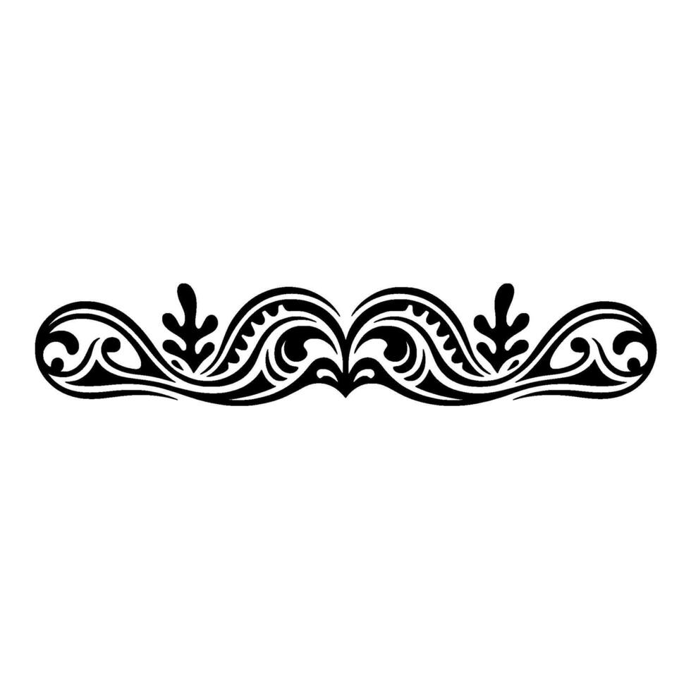 Elegant Decorative Black Floral Element on White Background vector