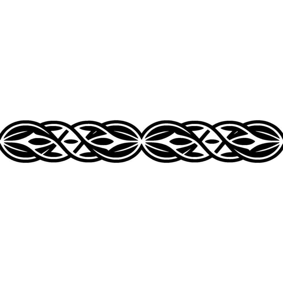 Geometric Border Element Interwoven, Black White, Elegant Pattern vector