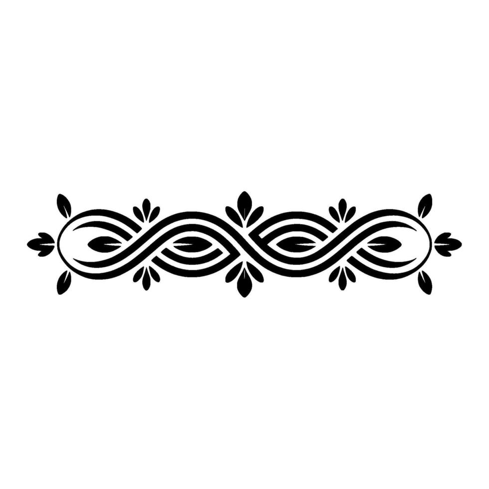 Elegant Black Floral Border for Decoration vector