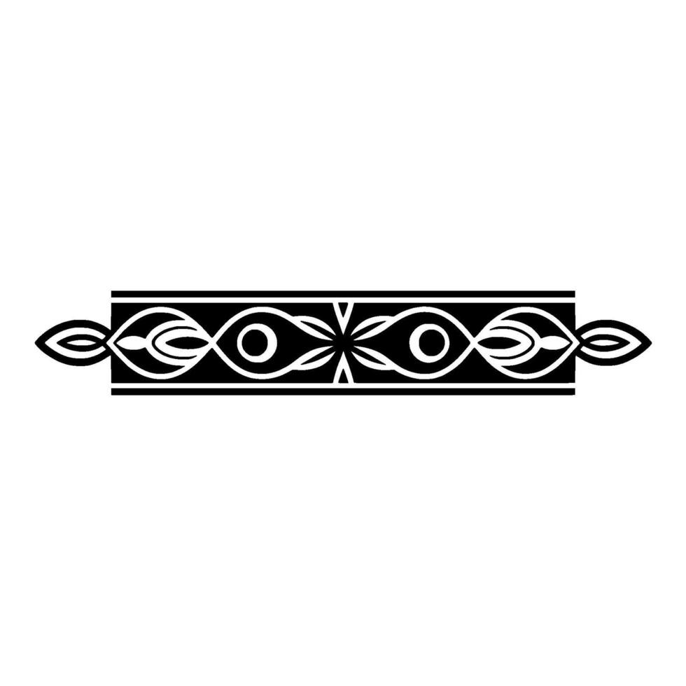 Ornamental Border Element Geometric Black White vector