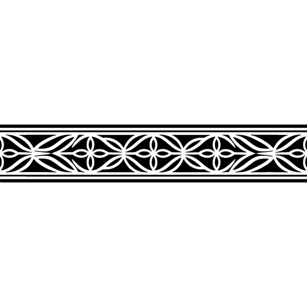 Elegant Ornamental Border , Black Silver, Geometric Pattern vector