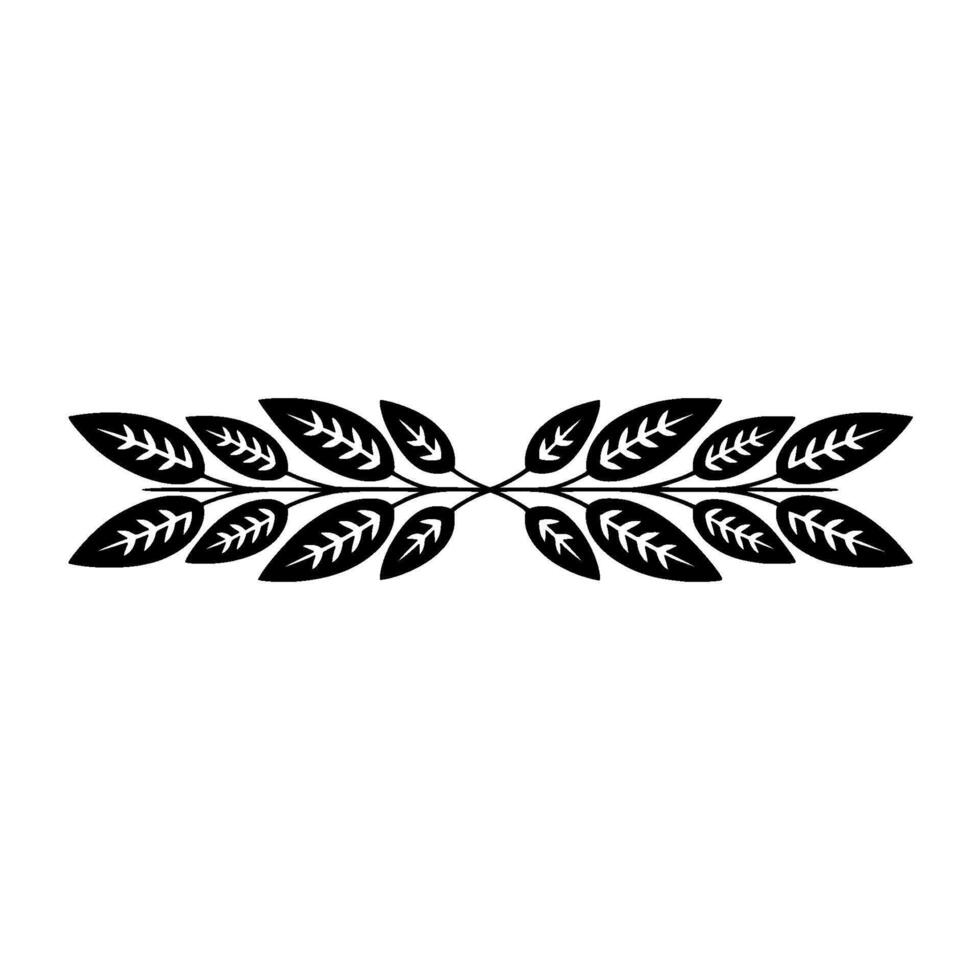 Elegant Black Leafy, Border on, White Background vector
