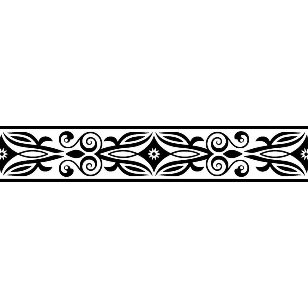 Elegant Black Floral Border, on Neutral Background vector