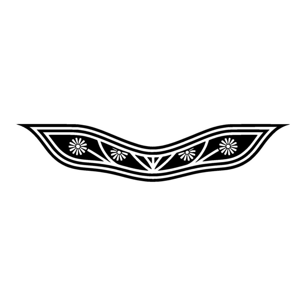 Black and White Decorative Floral Border, Minimalist vector