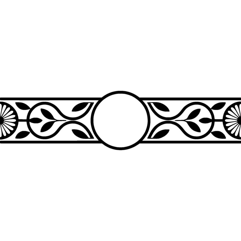 Minimalist Ornamental Border with Floral and Leaf Motifs vector