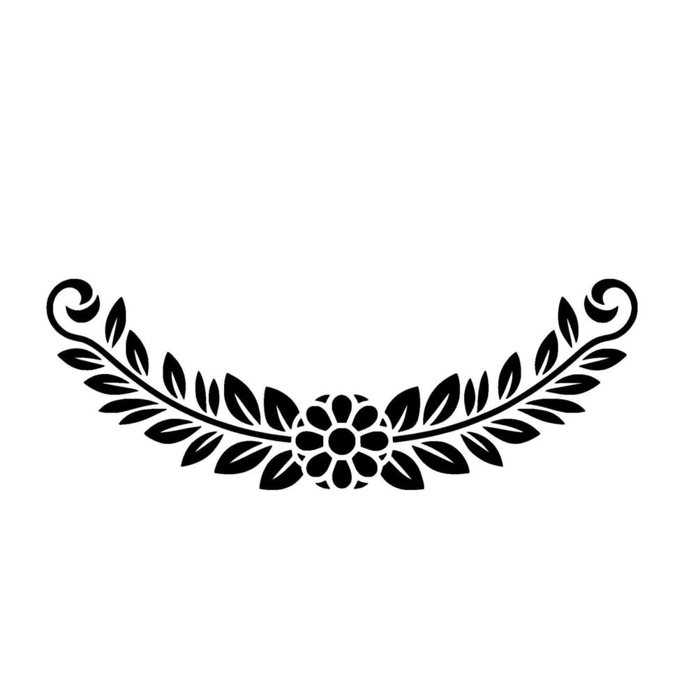 Elegant Floral Arch , Black and White Ornament vector
