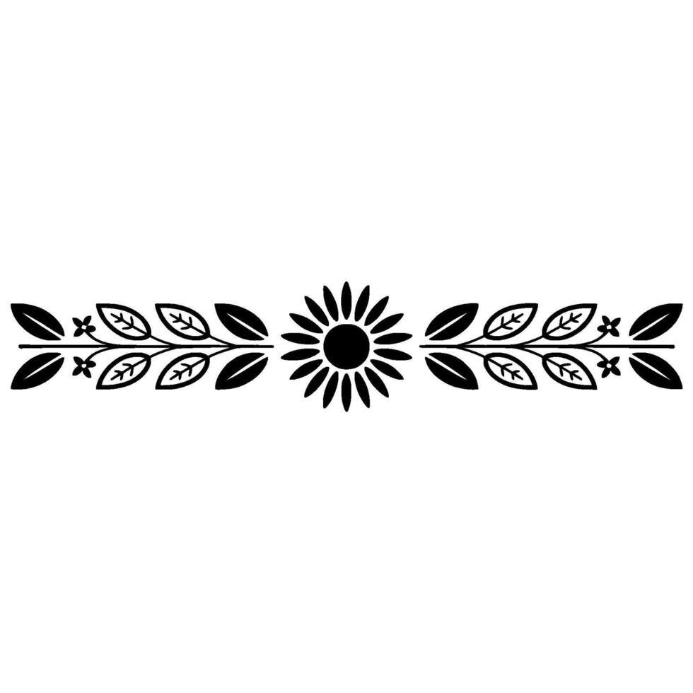 Elegant Black Floral Border Element, Decorative for Invitations vector