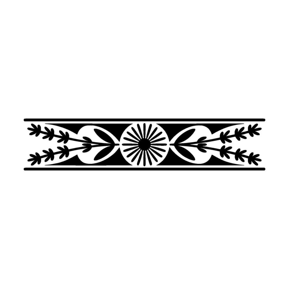 Elegant Black Floral Border , Ornamental Element vector