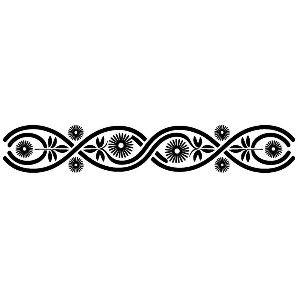 Black and White Floral Border on Light Background vector