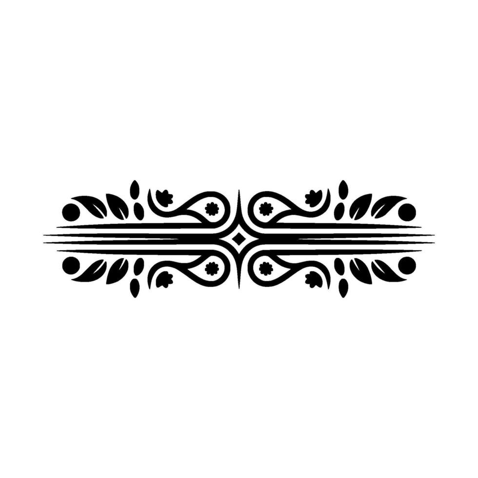 Elegant Ornamental Divider Black Floral on Gradient Background vector