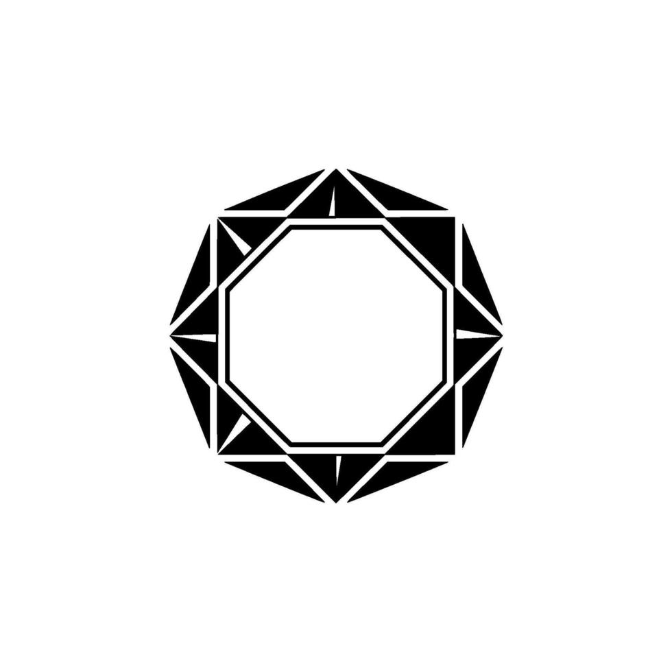 Geometric Black and White Octagon Modern Element vector