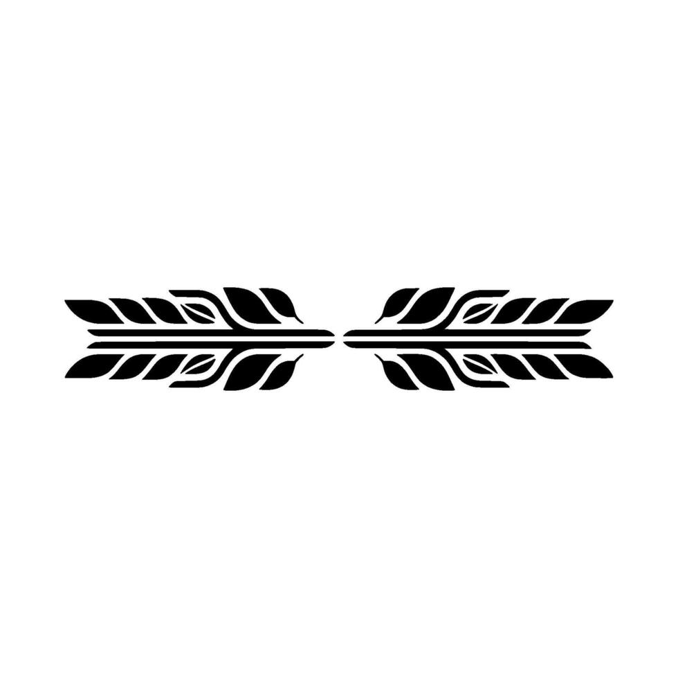 Elegant Black Leaf Divider on White, Minimalist vector