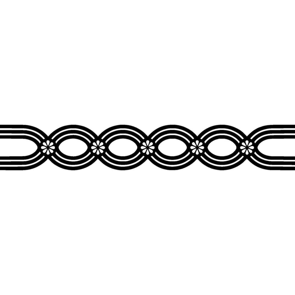 Minimalist Floral Chain Pattern on White vector