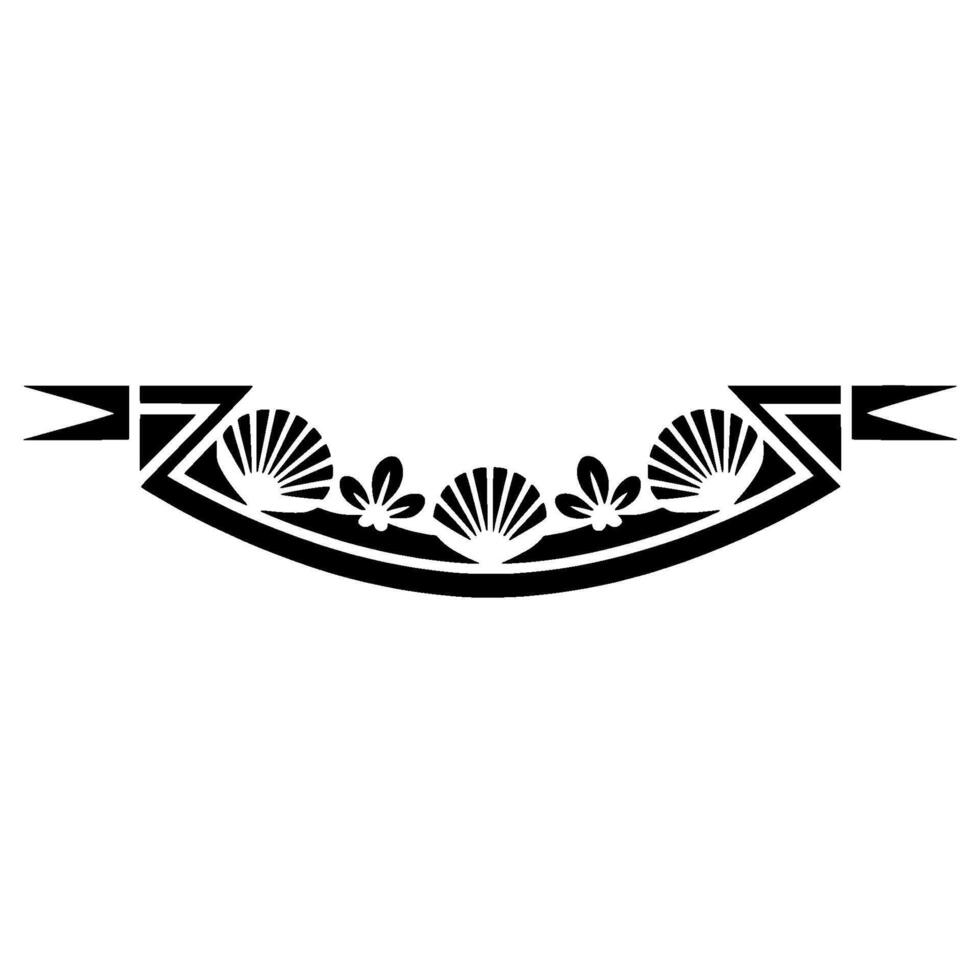 Deco-Inspired Banner Geometric Seashells Floral Elements vector