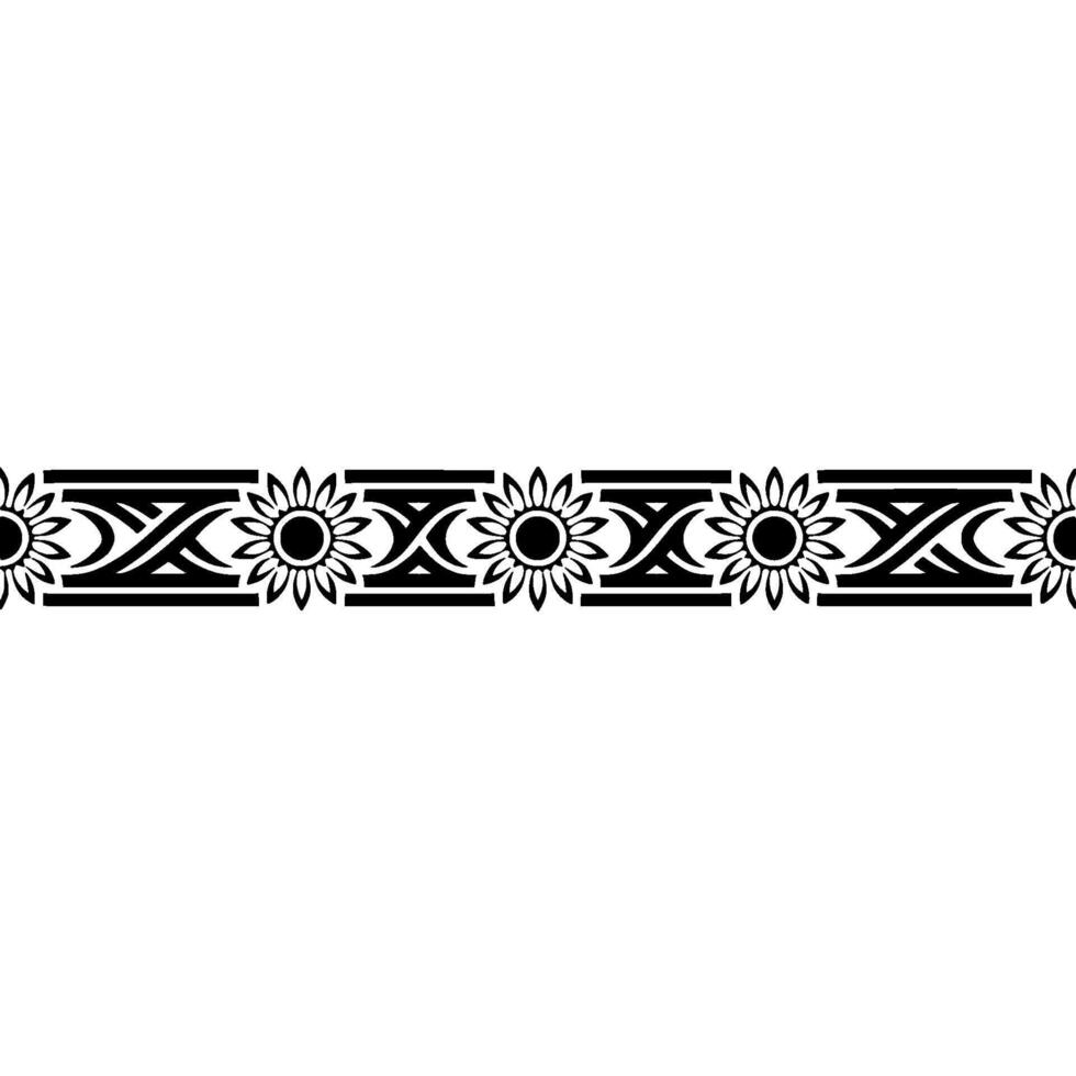Elegant Black Floral Border on Gradient Background, Illustration vector