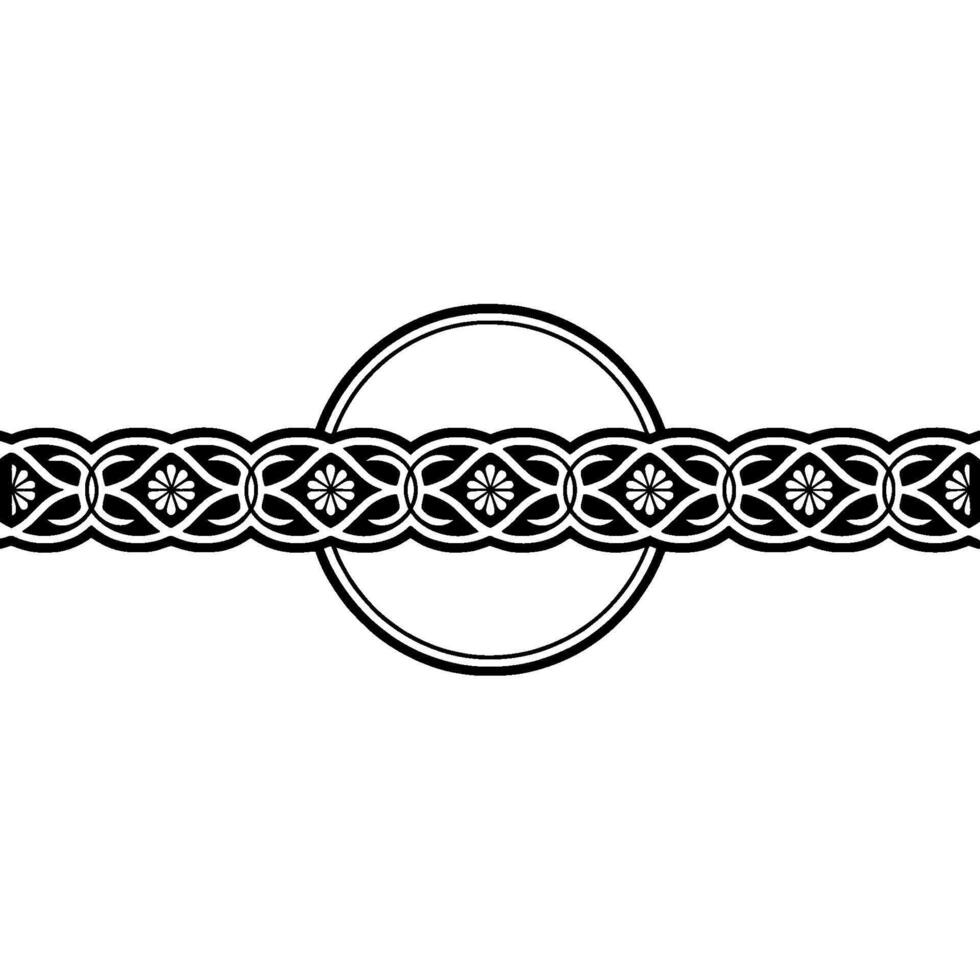 Decorative Black and White Ornament on, White Background vector