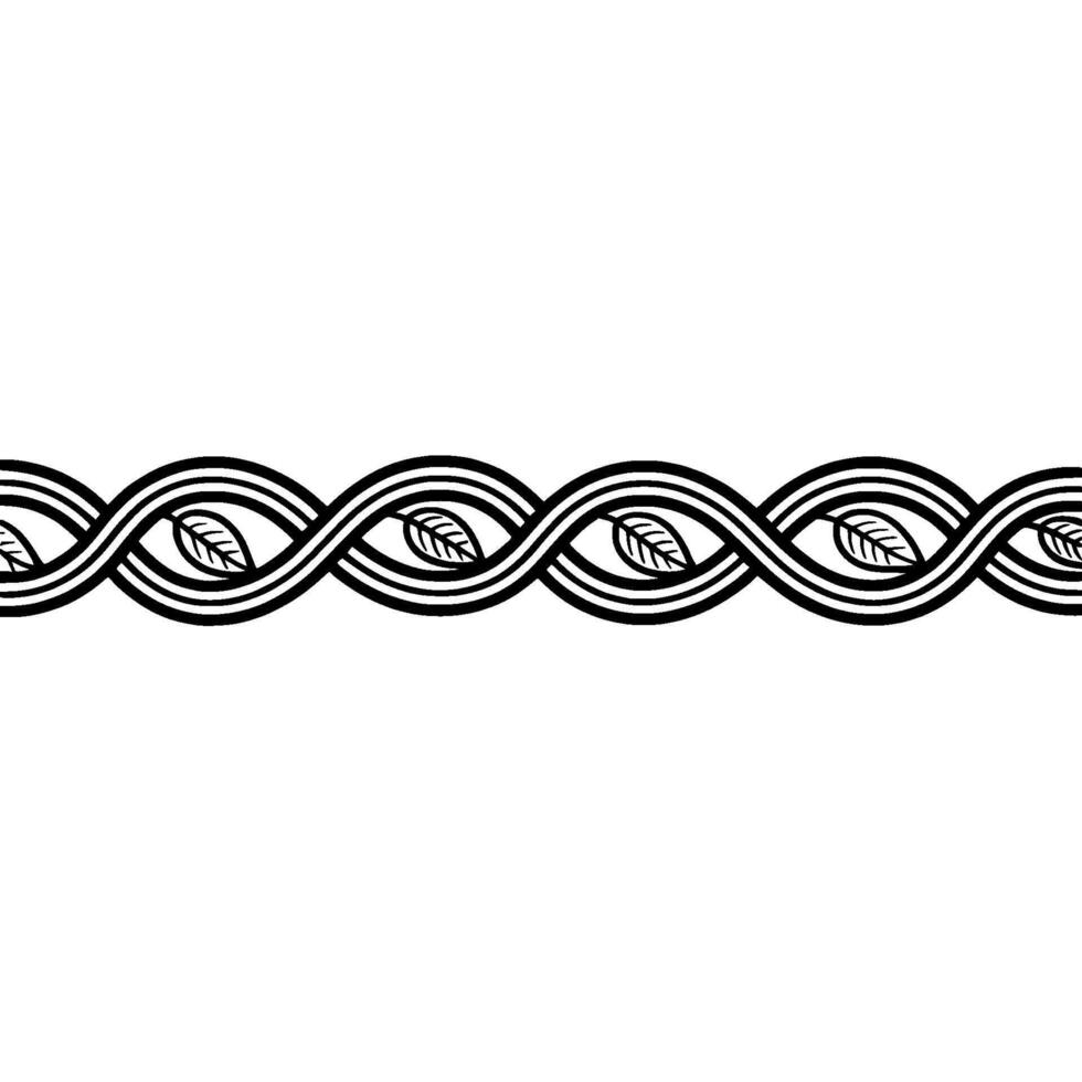 Minimalist Botanical Border, Black and White, Elegant, Decorative vector
