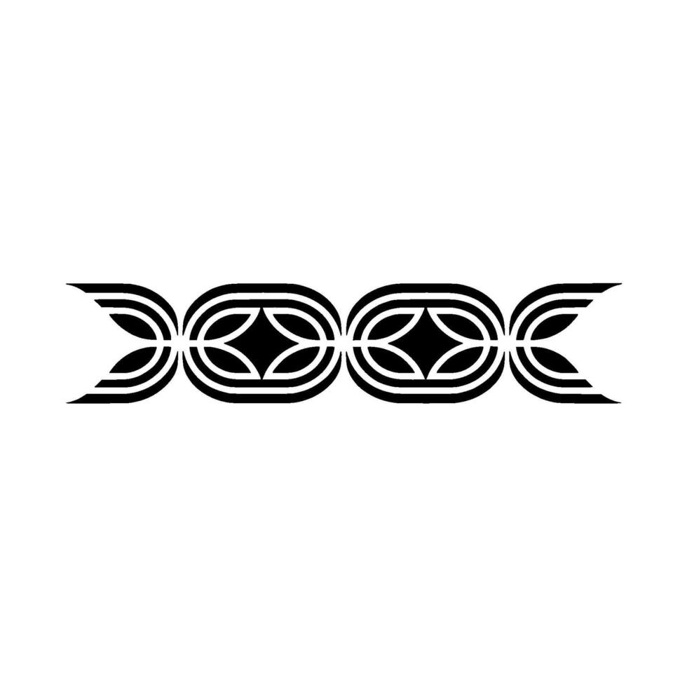Geometric Border Ornament Black and White Decorative Element, Art vector